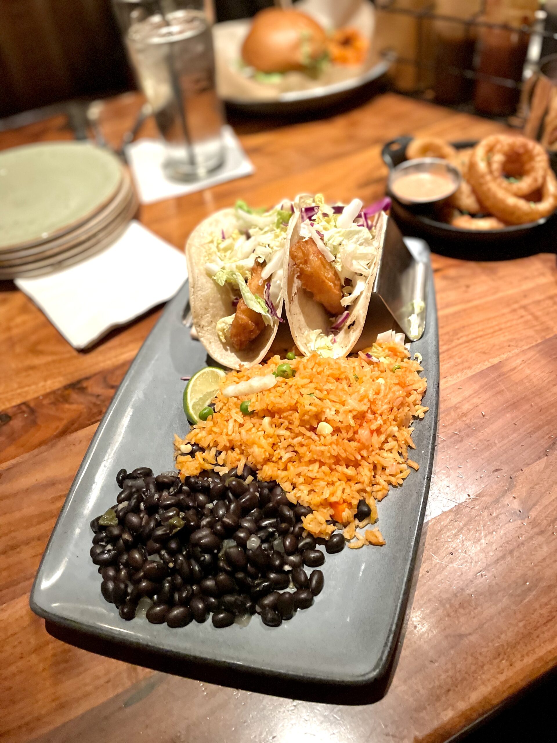 Fish Tacos at Lazy Dog